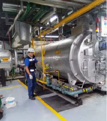 Instalación de caldera industrial